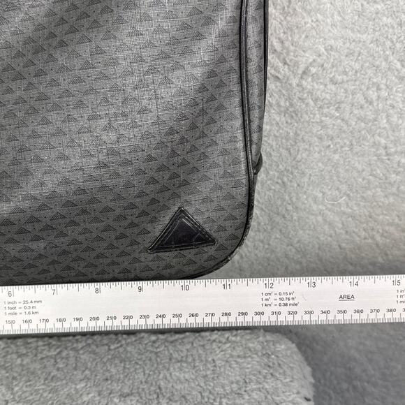 Vintage 80’s Liz Claiborne Signature Purse Crossbody Gray Black Monogram PVC - Picture 4 of 11